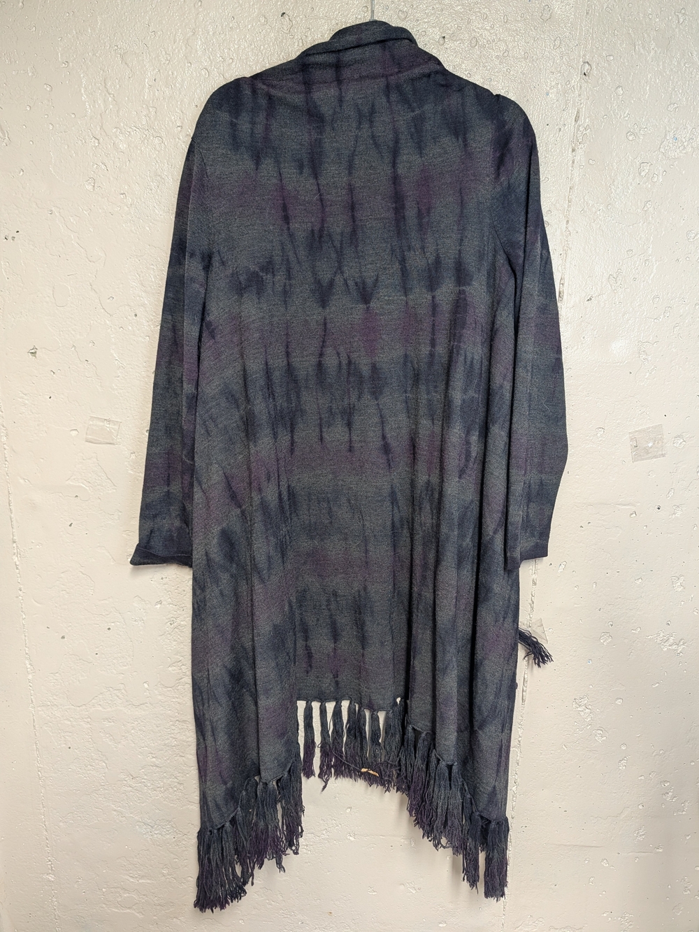 Lafayette 148 Extra Fine Wool Tie Dye Fringe Cardigan - Picture 4 of 6